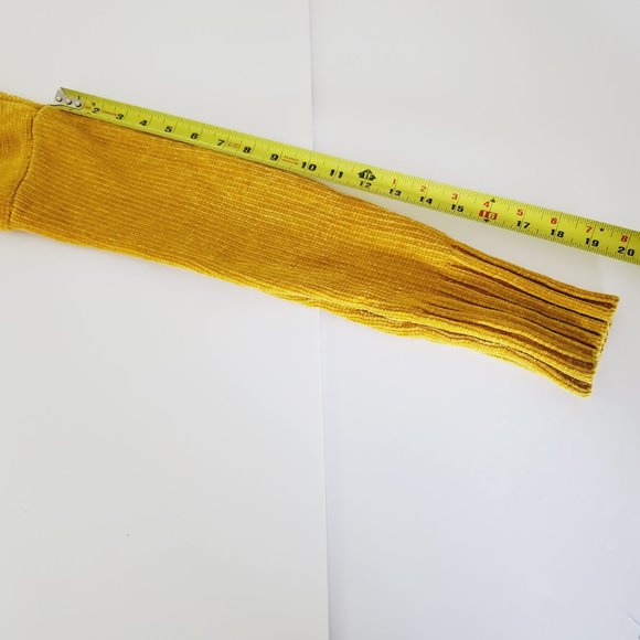ANTHRO RUBY MOON Mustard Yellow Chenille Cropped Crossover V-Neck Trendy Sweater - Picture 9 of 9